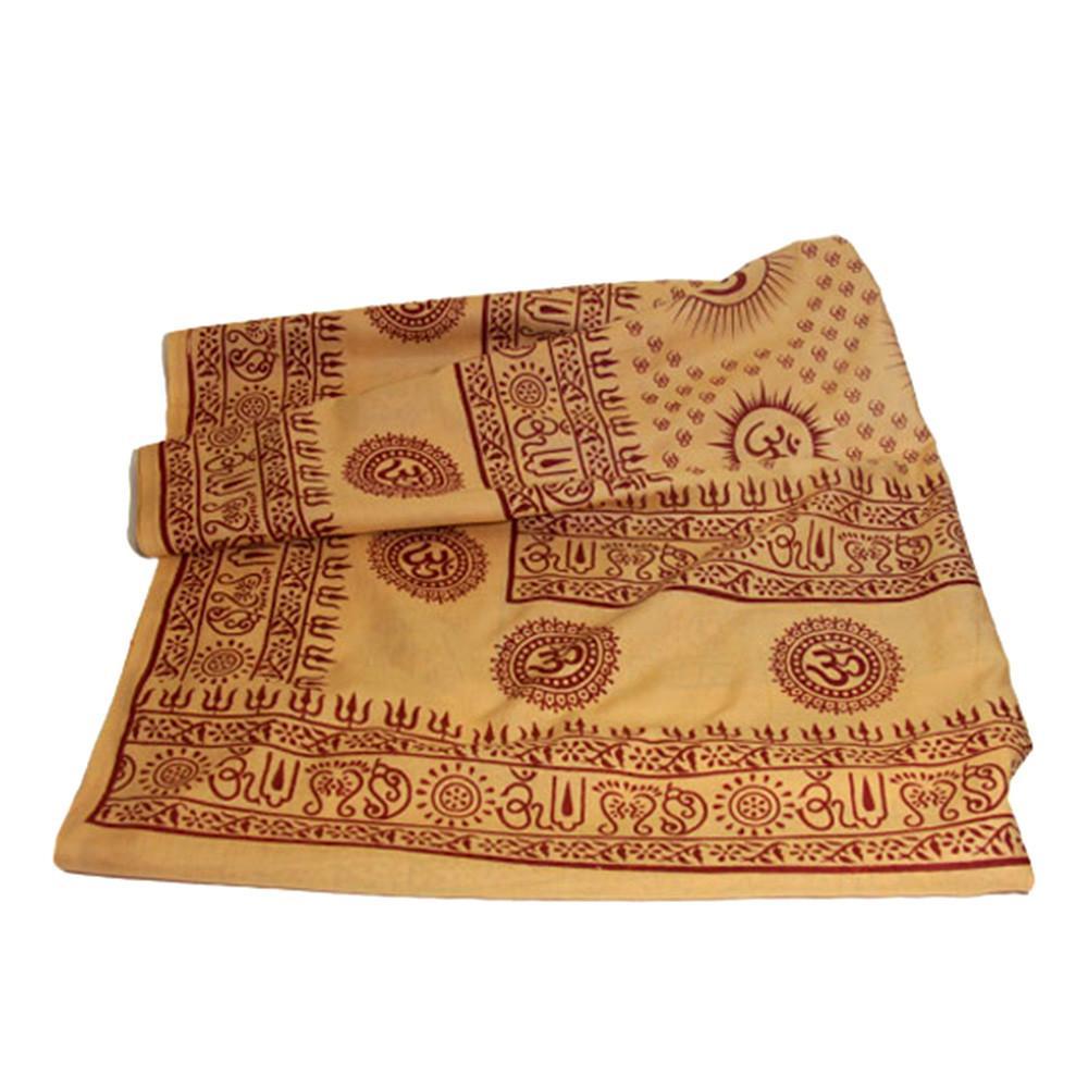 PGS Meditation Yoga Prayer Shawl - Mantra Om - Peach Large - World of Incense AU