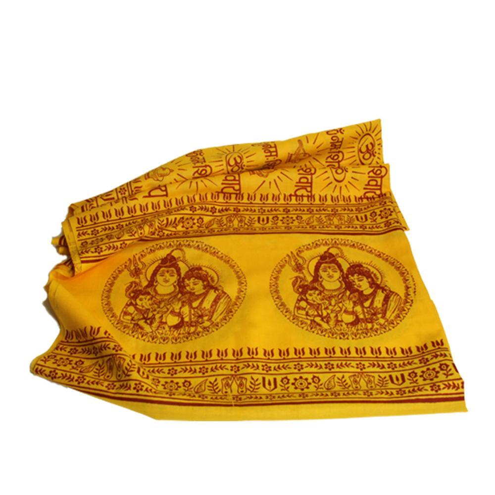 PGS Meditation Yoga Prayer Shawl - Shiva,Parvati & Ganesha - Yellow Large - World of Incense AU