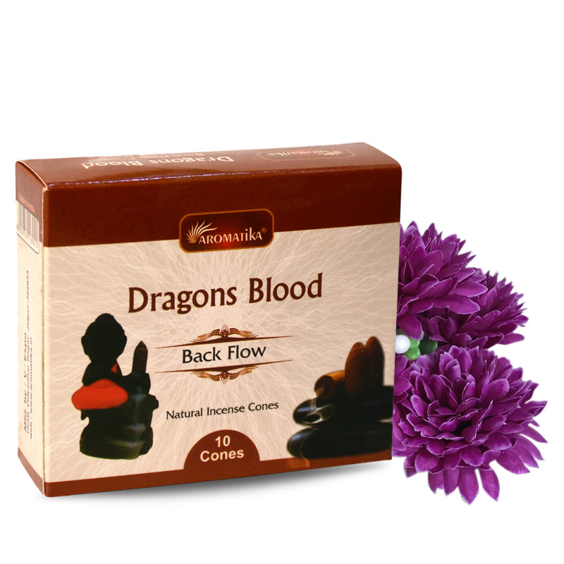 Aromatika Vedic Natural Back Flow Cone- Dragons Blood World of Incense Australia New Age Products Incense Sticks