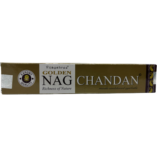 Golden NAG Chandan Incense Sticks 15 Gms World of Incense Australia New Age Products Incense Sticks