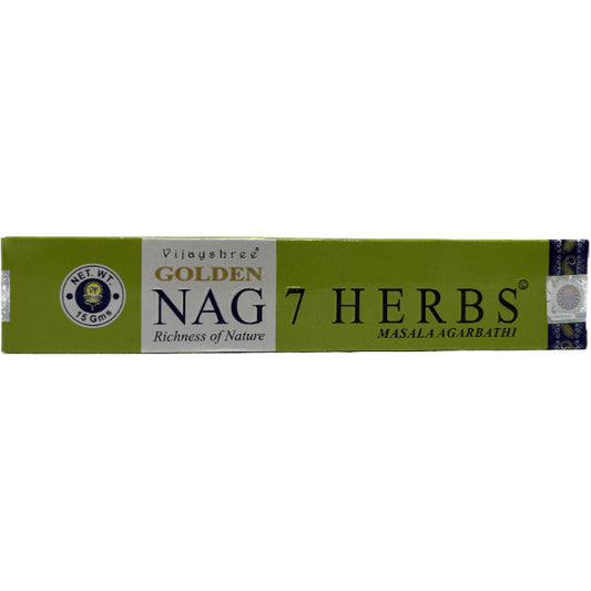 Golden NAG 7 Herbs Incense Sticks 15 Gms World of Incense Australia New Age Products Incense Sticks