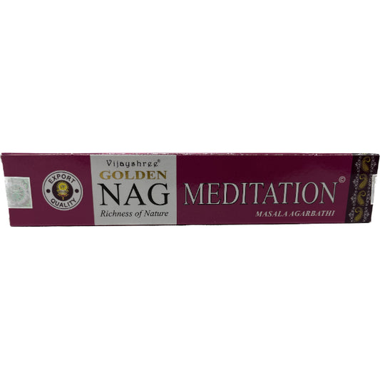 Golden NAG Meditation Incense Sticks 15 Gms World of Incense Australia New Age Products Incense Sticks