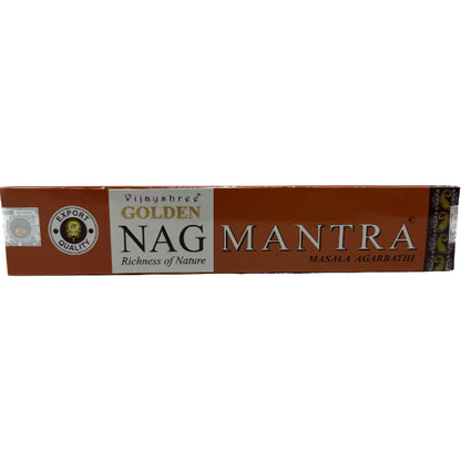 Golden NAG Mantra Incense Sticks 15 Gms World of Incense Australia New Age Products Incense Sticks