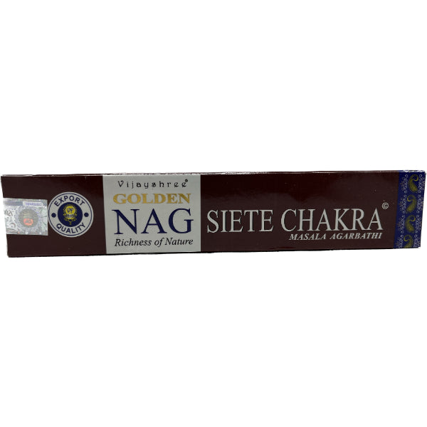 Golden NAG Seven Chakra Incense Sticks 15 Gms World of Incense Australia New Age Products Incense Sticks