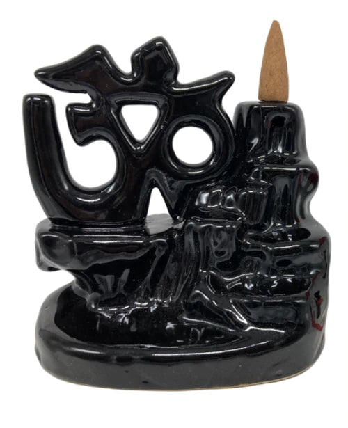 Backflow Burner OM (OM-01) Black- FREE Aromatika Incense Cones Included World of Incense Australia New Age Products Incense Sticks