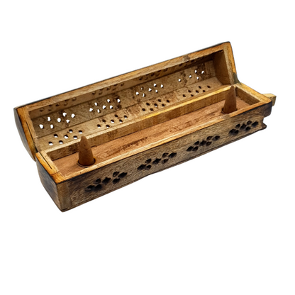 Coffin Incense Burner  Mango Wood Antique finish World of Incense Australia New Age Products Incense Sticks