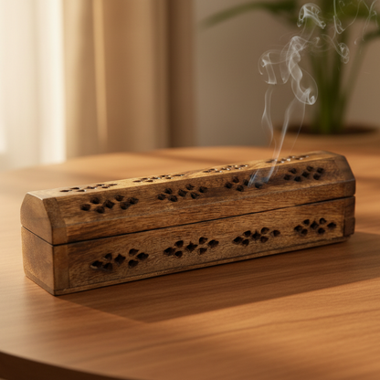 Coffin Incense Burner  Mango Wood Antique finish World of Incense Australia New Age Products Incense Sticks