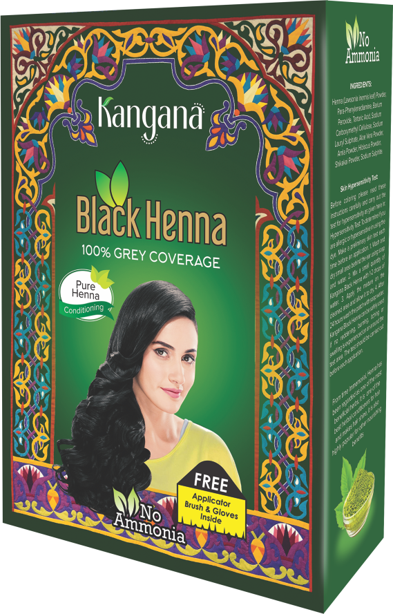 Kangana Black Henna Powder for 100% Grey Coverage - Natural Black Henna Powder for Hair Dye - World of Incense AU