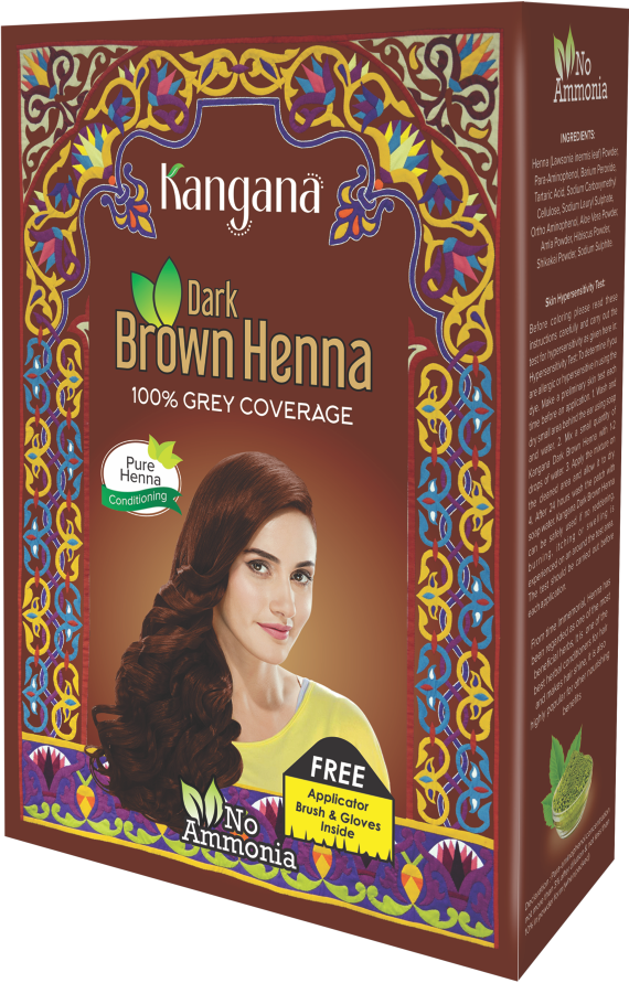 Kangana Dark Brown Henna Powder for 100% Grey Coverage - Dark Brown  Henna Powder for Hair Dye - World of Incense AU