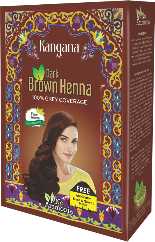 Kangana Dark Brown Henna Powder for 100% Grey Coverage - Dark Brown  Henna Powder for Hair Dye - World of Incense AU