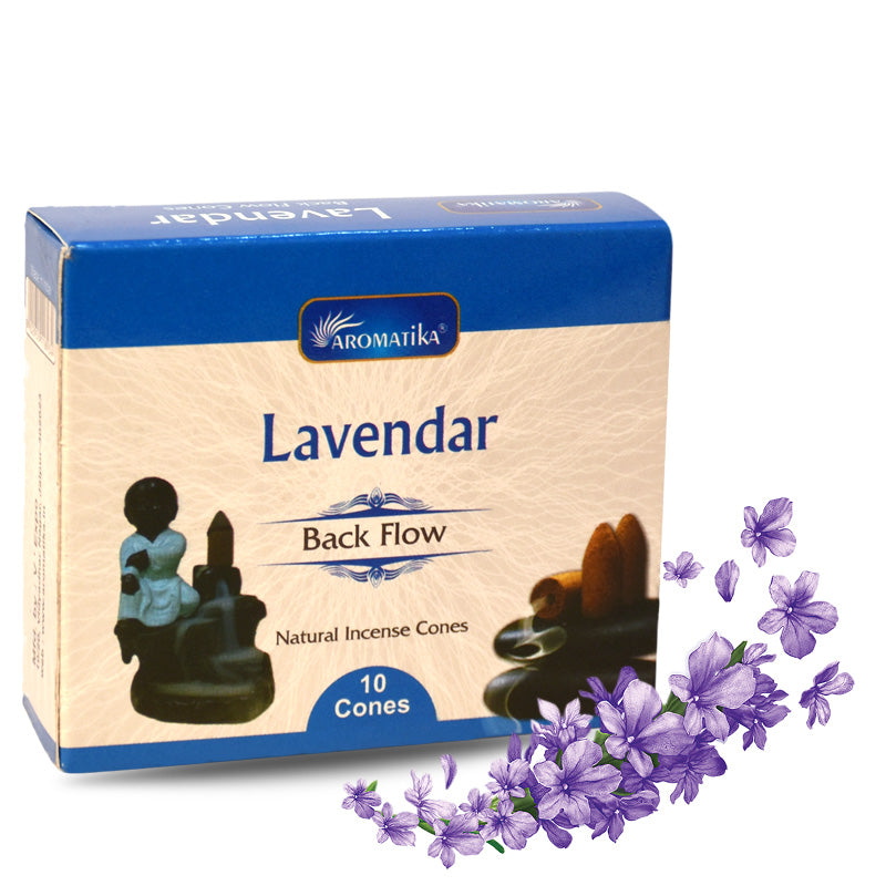 Aromatika Vedic Natural Back Flow Cone- Lavendar World of Incense Australia New Age Products Incense Sticks