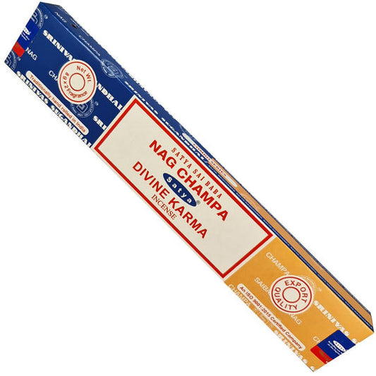 Satya Nagchampa + Divine Karma 16 Gms SATYA New Age Products Incense Sticks