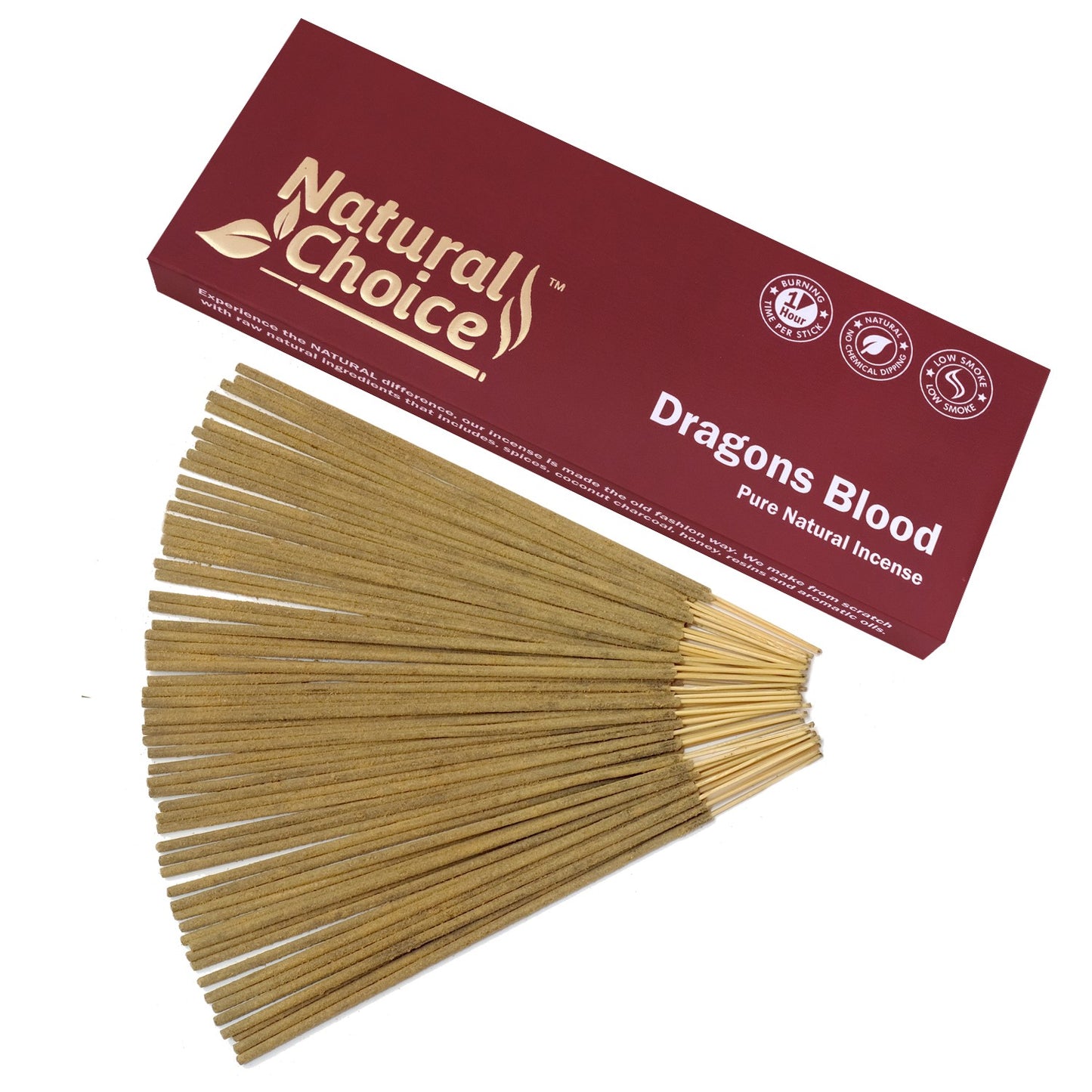 Natural Choice Dragon's Blood 100gm Low Smoke Traditional Incense Sticks Made From Scratch , Never Dipped Natural New Age Products Incense Sticks