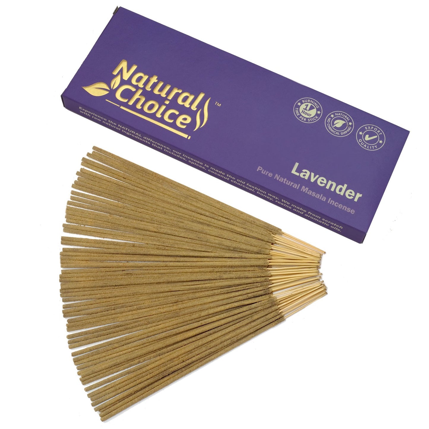 Natural Choice Lavender 100gm Low Smoke Traditional Incense Sticks Made From Scratch , Never Dipped Natural New Age Products Incense Sticks