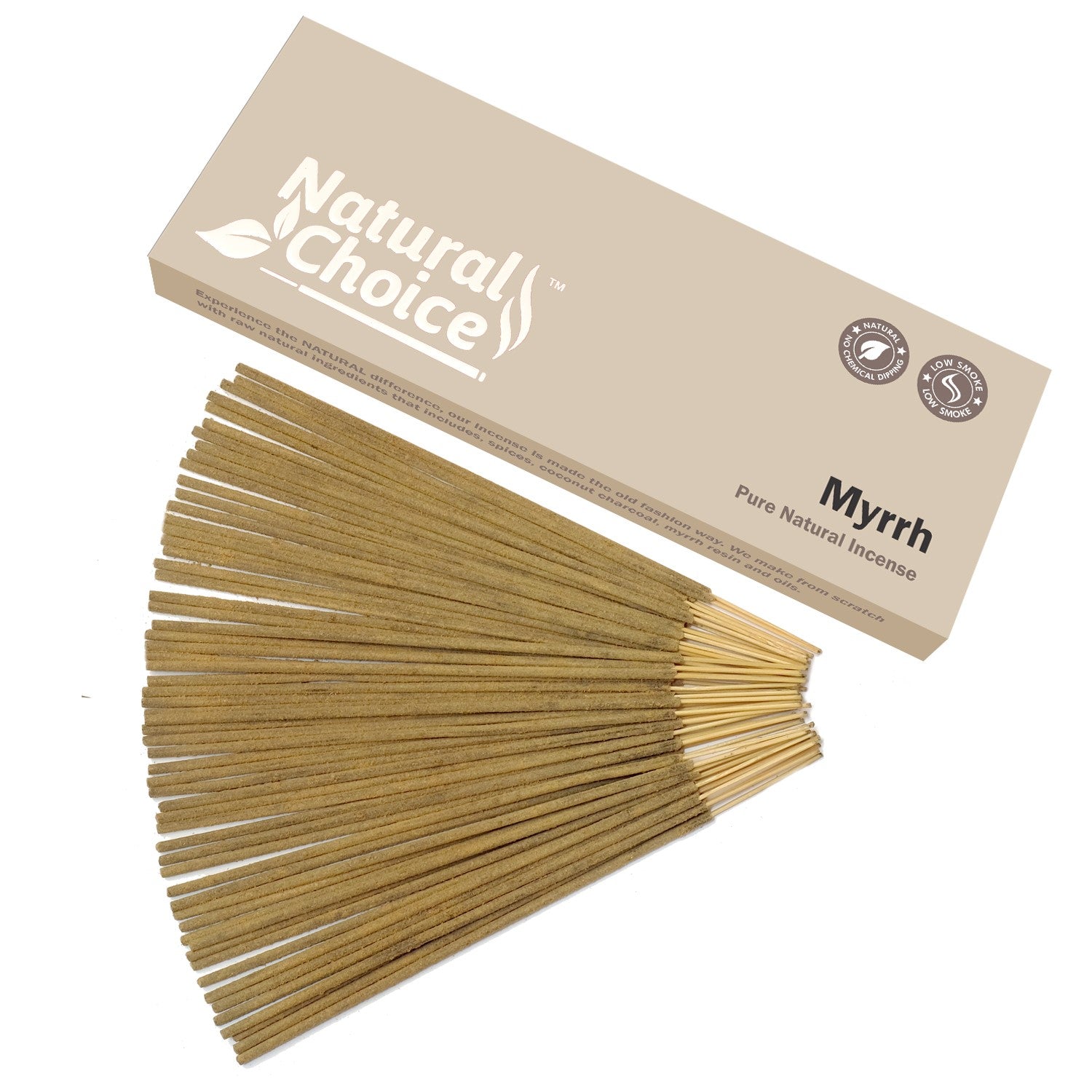 Natural Choice Myrrh 100gm Low Smoke Traditional Incense Sticks Made From Scratch , Never Dipped Natural New Age Products Incense Sticks