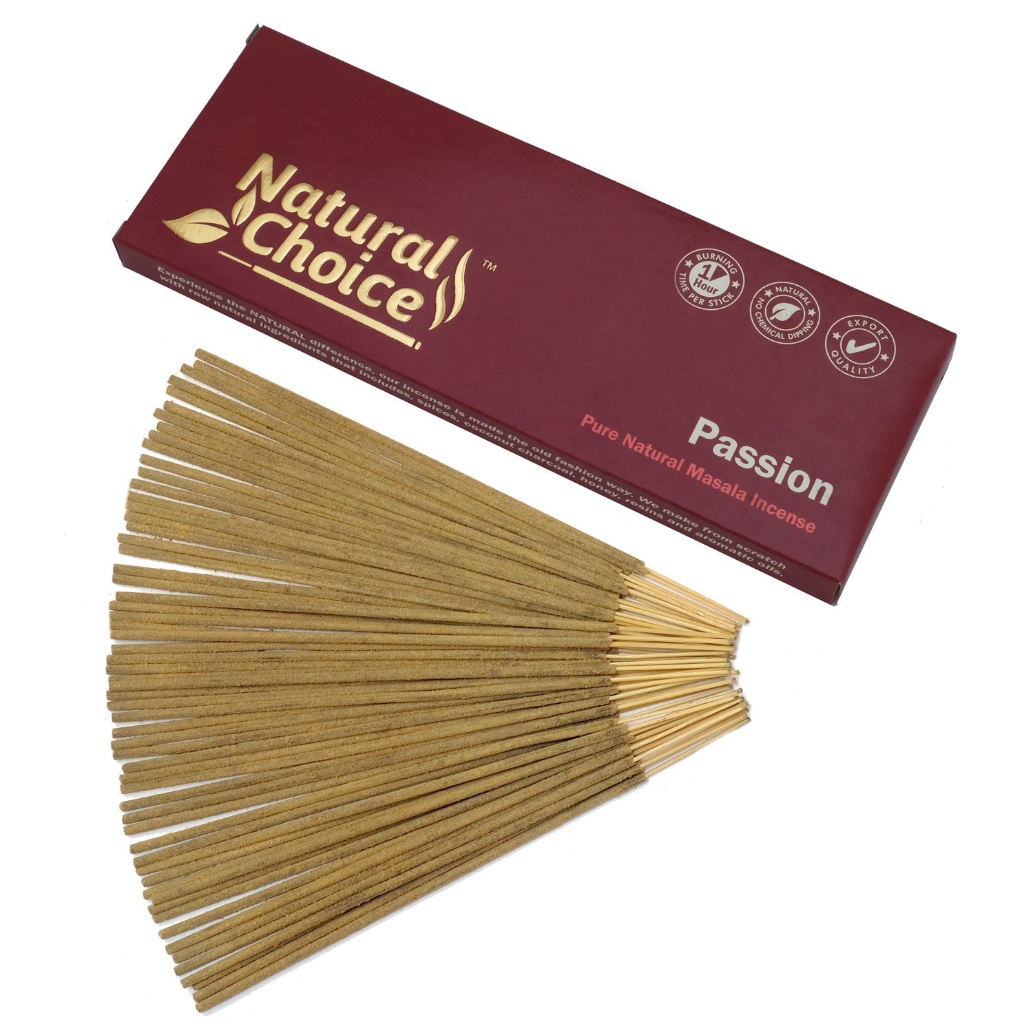 Natural Choice Passion 100gm Low Smoke Traditional Incense Sticks Made From Scratch , Never Dipped Natural New Age Products Incense Sticks