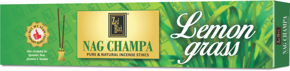 Zed Black Nagchampa - Lemon Grass World of Incense Australia New Age Products Incense Sticks