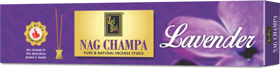 Zed Black Nagchampa - Lavender World of Incense Australia New Age Products Incense Sticks