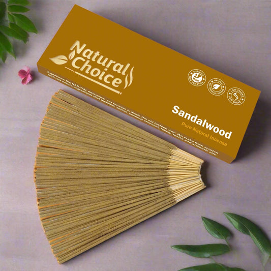 Natural Choice Sandalwood Incense Sticks  100 gms - Premium Natural Incense Sticks