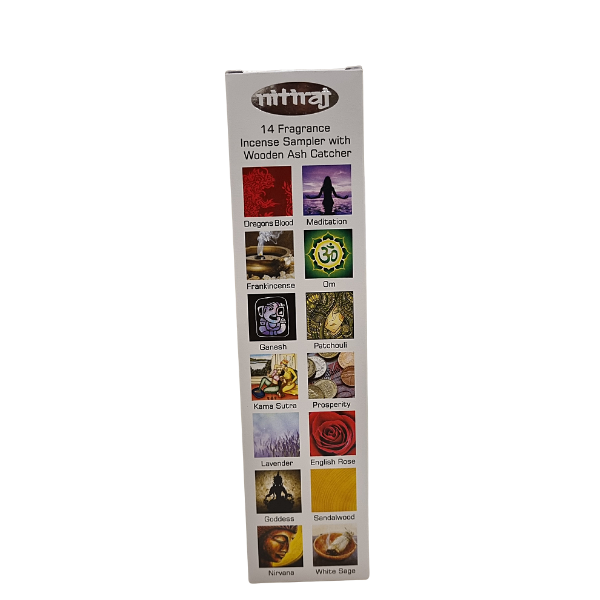 Nitiraj Platinum Sampler Pack with Burner (Natural Incense Sticks)