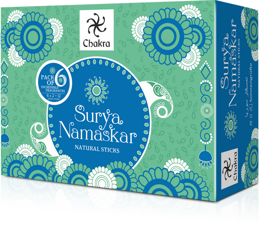 ZED BLACK SURYA NAMASKAR SERIES -Pack of 12 Assorted ZED BLACK New Age Products Incense Sticks