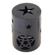 Resin/Charcoal Burners:IH PENTACLE 3.5" Charcoal Burner Black Stone (ea) - World of Incense AU