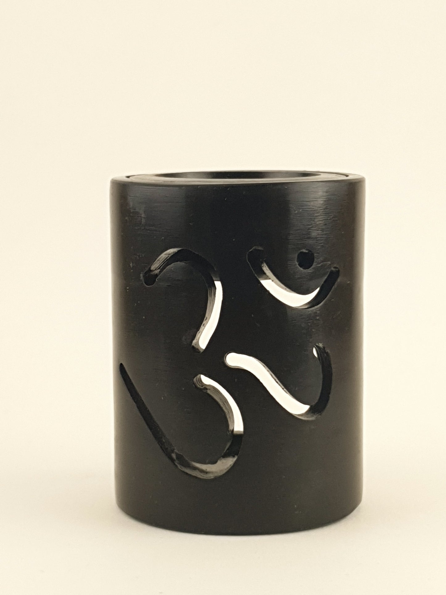 Oil burner:IH Aroma Lamp 2.5" Carved Jali, Soapstone Black J - World of Incense AU