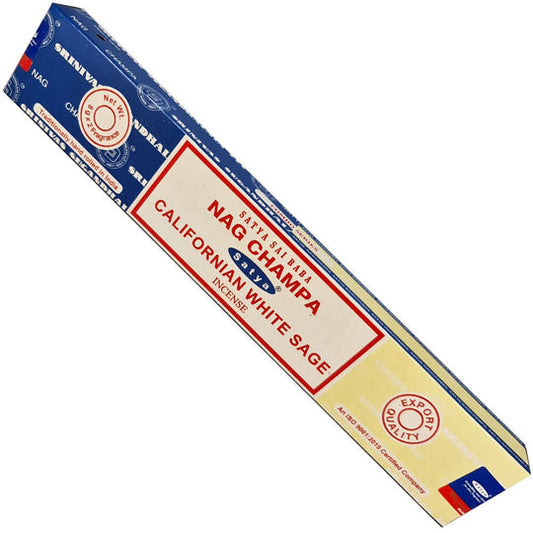 Satya Nagchampa+Californian White Sage Incense Sticks 16 gms (Best Indian Incense Sticks)