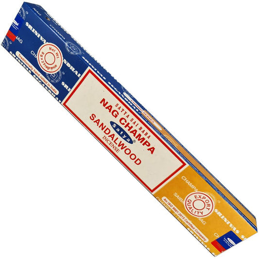 Satya Nagchampa + Sandalwood Incense Sticks 16 gms (Best Indian Incense Sticks)