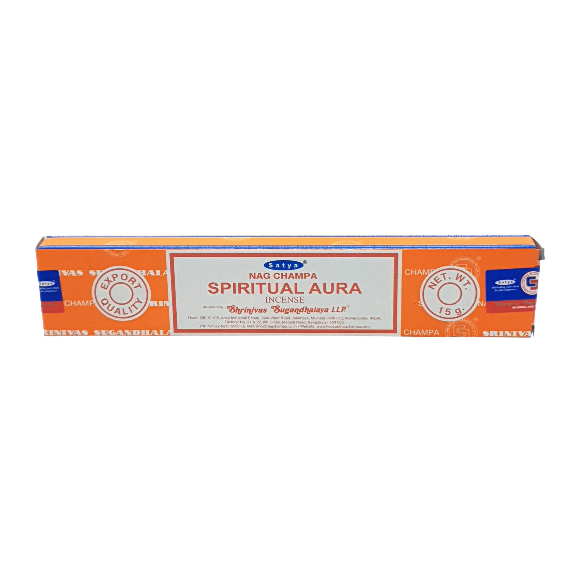 SATYA SPIRITUAL AURA INCENSE 15 gm World of Incense Australia New Age Products Incense Sticks