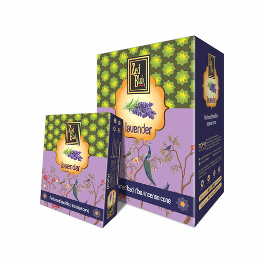 Zed Black Backflow Cones Lavender -10 Cones World of Incense Australia New Age Products Incense Sticks