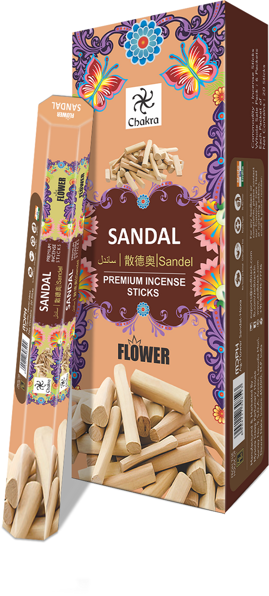 Zed Black Chakra Flower-Sandal World of Incense Australia New Age Products Incense Sticks