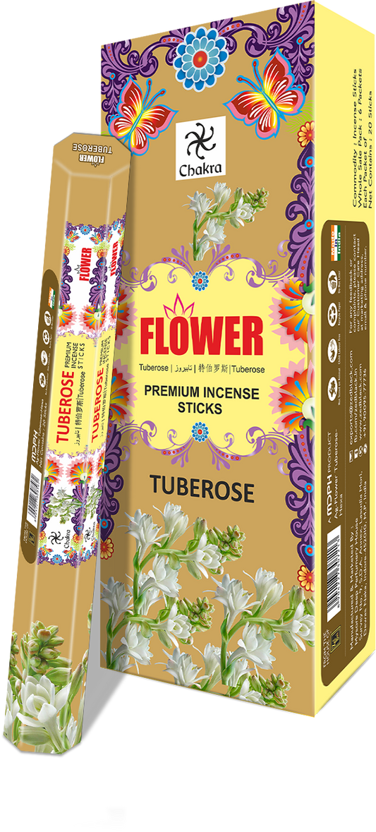 Zed Black Chakra Flower-Tuberose World of Incense Australia New Age Products Incense Sticks