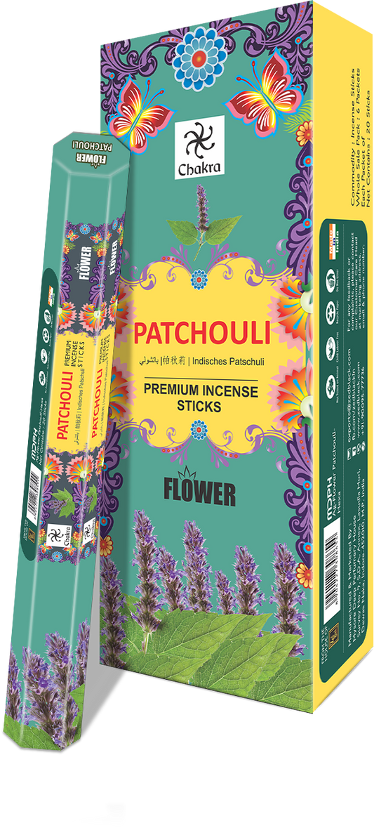 Zed Black Chakra Flower-Patchouli World of Incense Australia New Age Products Incense Sticks