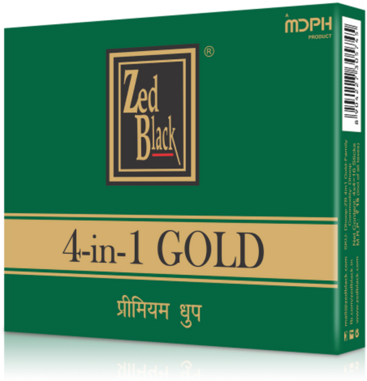 ZED BLACK 4-IN-1 DHOOP- Pack of 12 - World of Incense AU