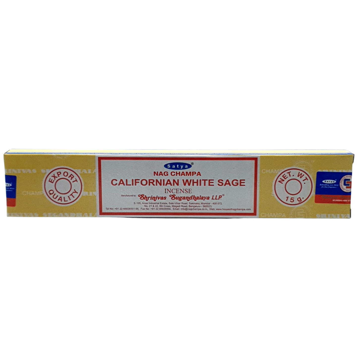 SATYA CALIFORNIAN WHITE SAGE INCENSE 15 g World of Incense Australia New Age Products Incense Sticks