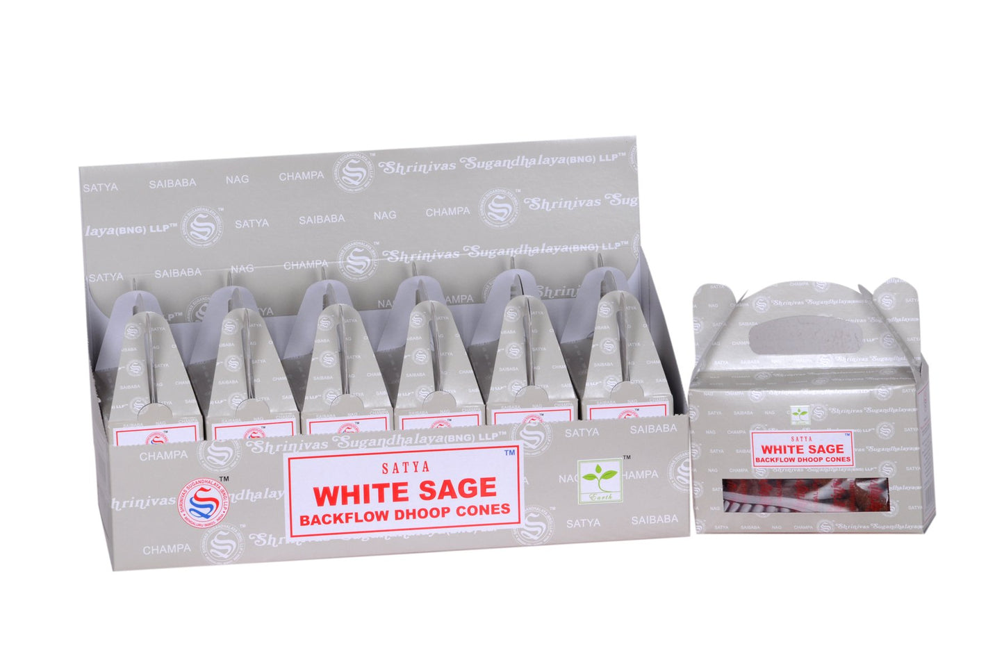 Satya White Sage Back Flow Dhoop  Cone World of Incense Australia New Age Products Incense Sticks